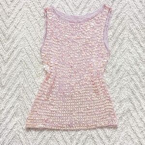 Y2K Iridescent Crochet Sequined Beaded Fairy Top